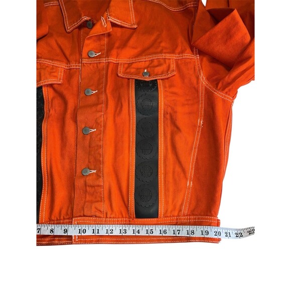 Vtg RUBBER SOUL Men’s  XXL Orange Cool Sexy Denim Trucker Jacket Coat USA Made - Picture 12 of 12